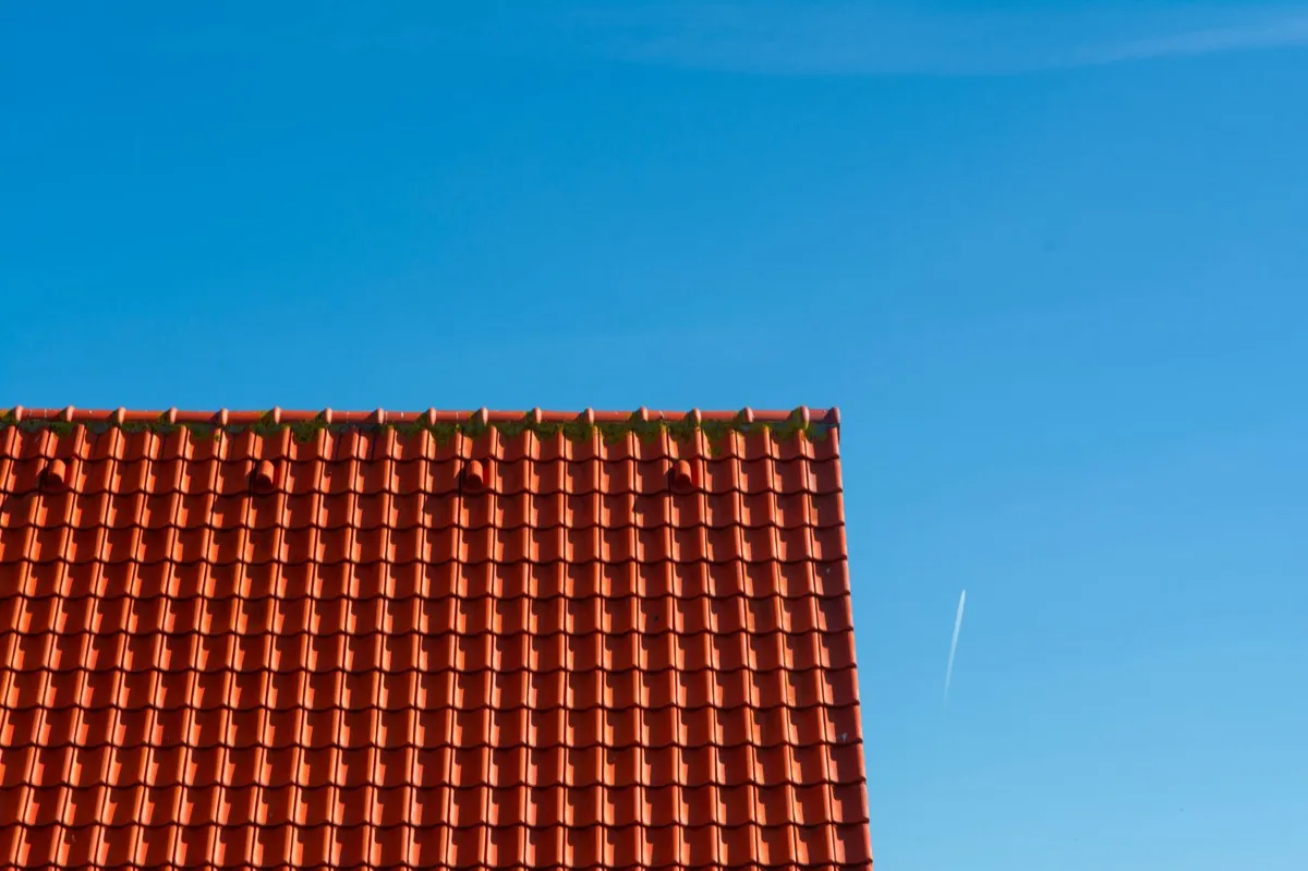 Tile roof gable in full sun, the kind of exposure that sets roof life in Santa Clarita, CA